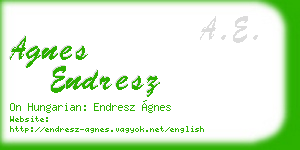 agnes endresz business card